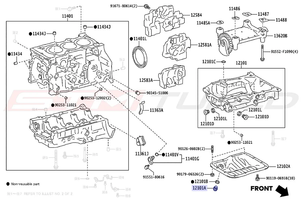 Toyota Corolla oil change tools and drain plug