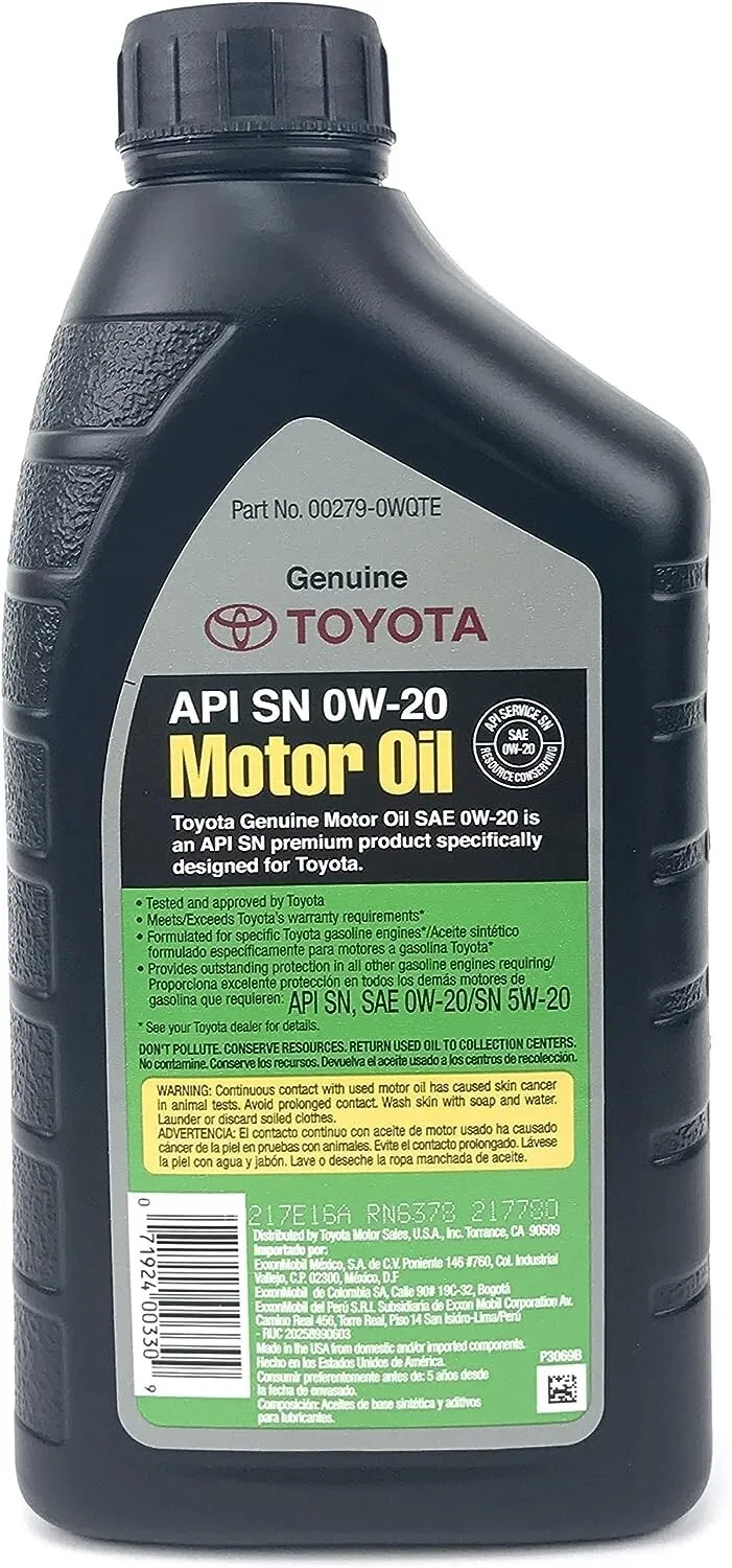 0W-20 synthetic motor oil