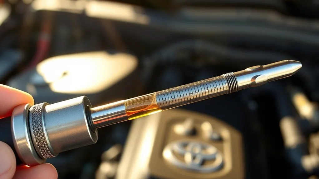 dipstick oil level reading