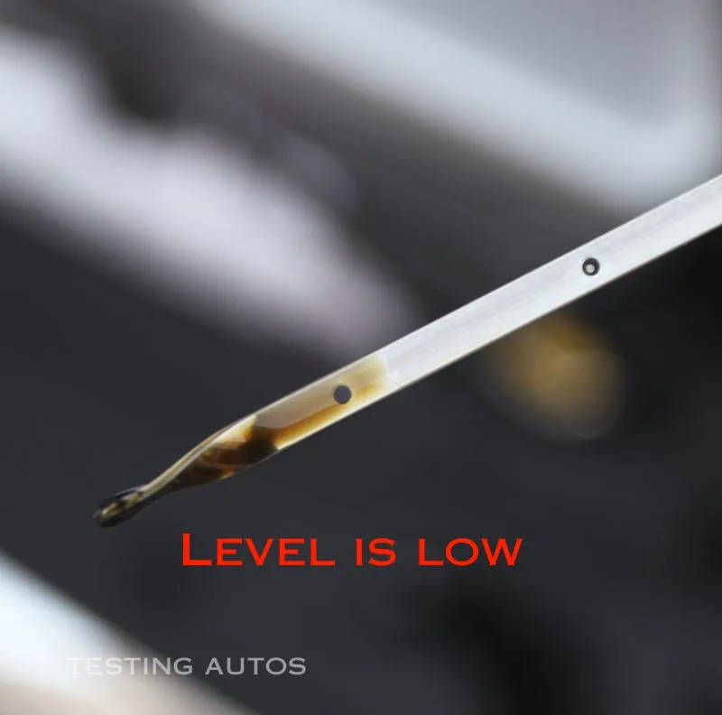 engine oil dipstick reading