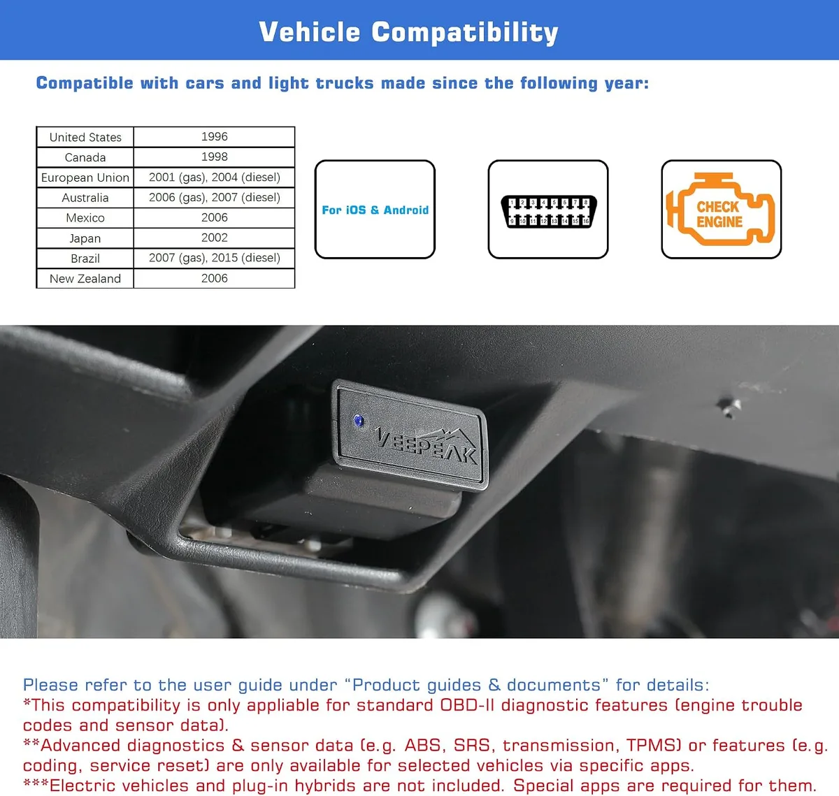 OBD-II scanner diagnostic port