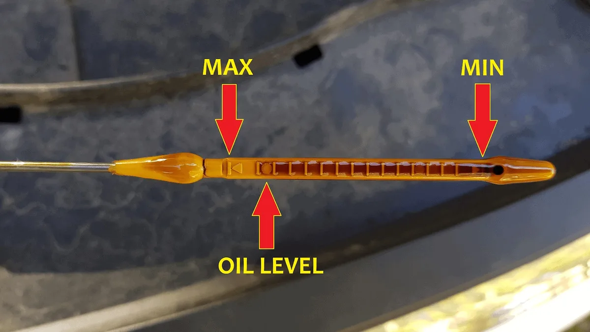 oil dipstick correct level