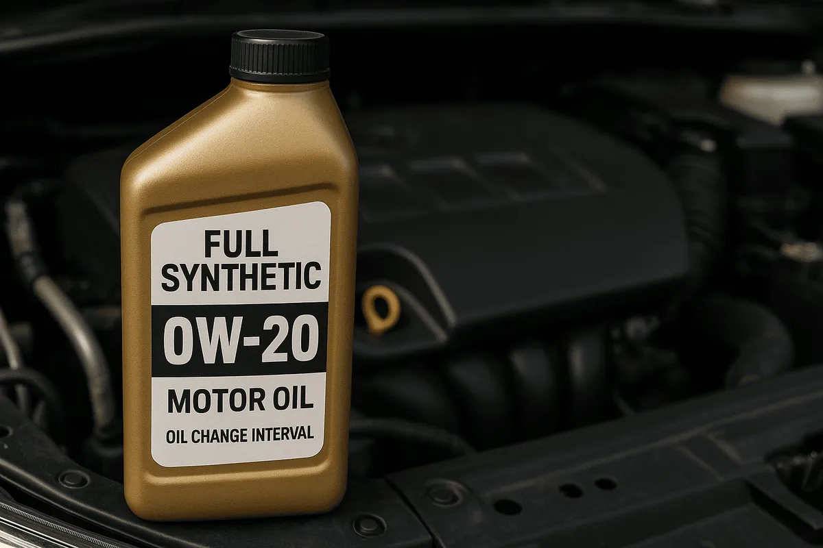 Toyota 0W-20 synthetic oil bottle and dipstick