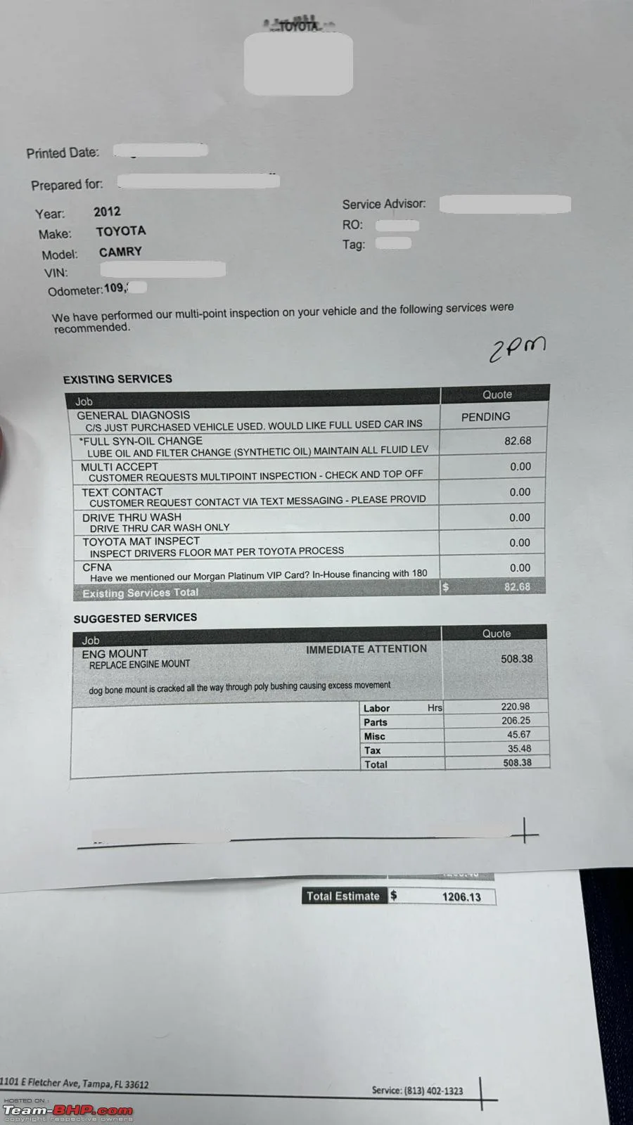 toyota camry common problems