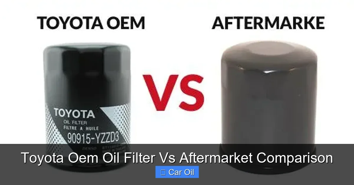 Toyota Highlander oil filter OEM vs aftermarket comparison